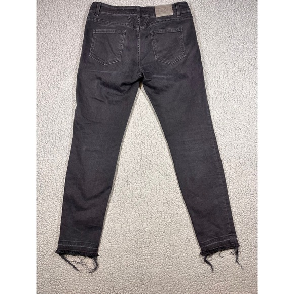 Closed Baker 1920 Slim Jeans Womens 29 Black Raw Hem Candiani Denim Made Italy - Picture 4 of 12